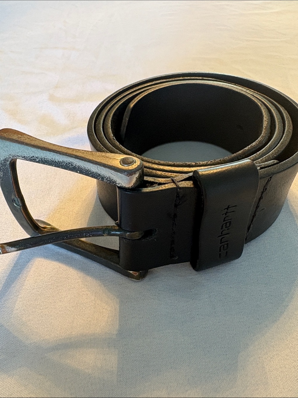 Carhartt Black Leather Men's Belt with Metal Buckle
